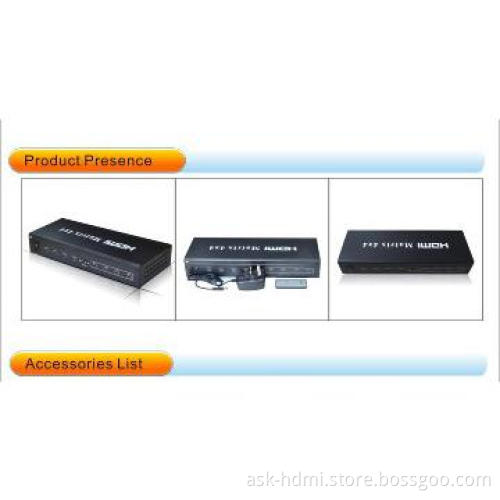 4 in 4 out HDMI switch splitter with RS232